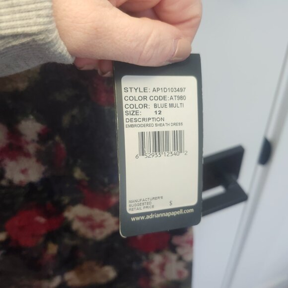 Brand New Adrianna Papell Dress size 12 Sequin Floral - Picture 3 of 4